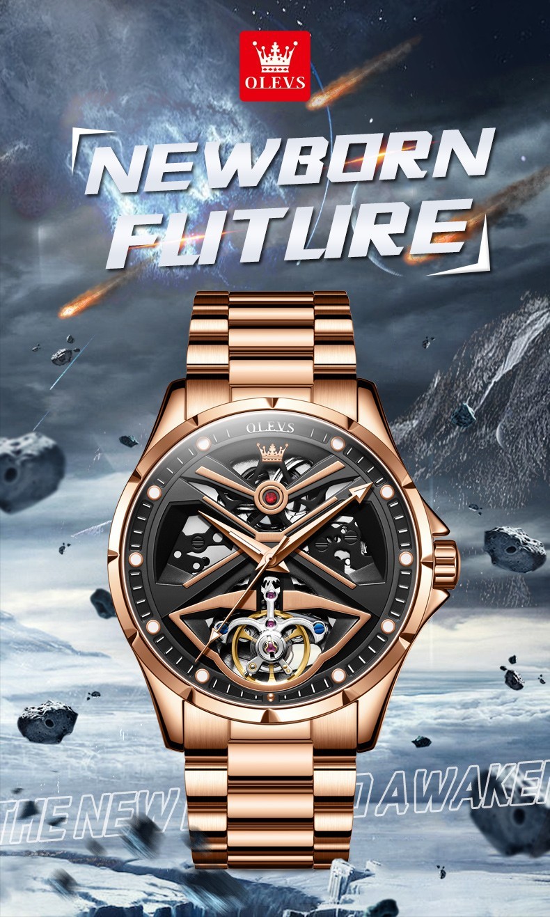 OLEVS 6655 Fashion High Quality Multi-functiom Water Resistant Mechanical Watch