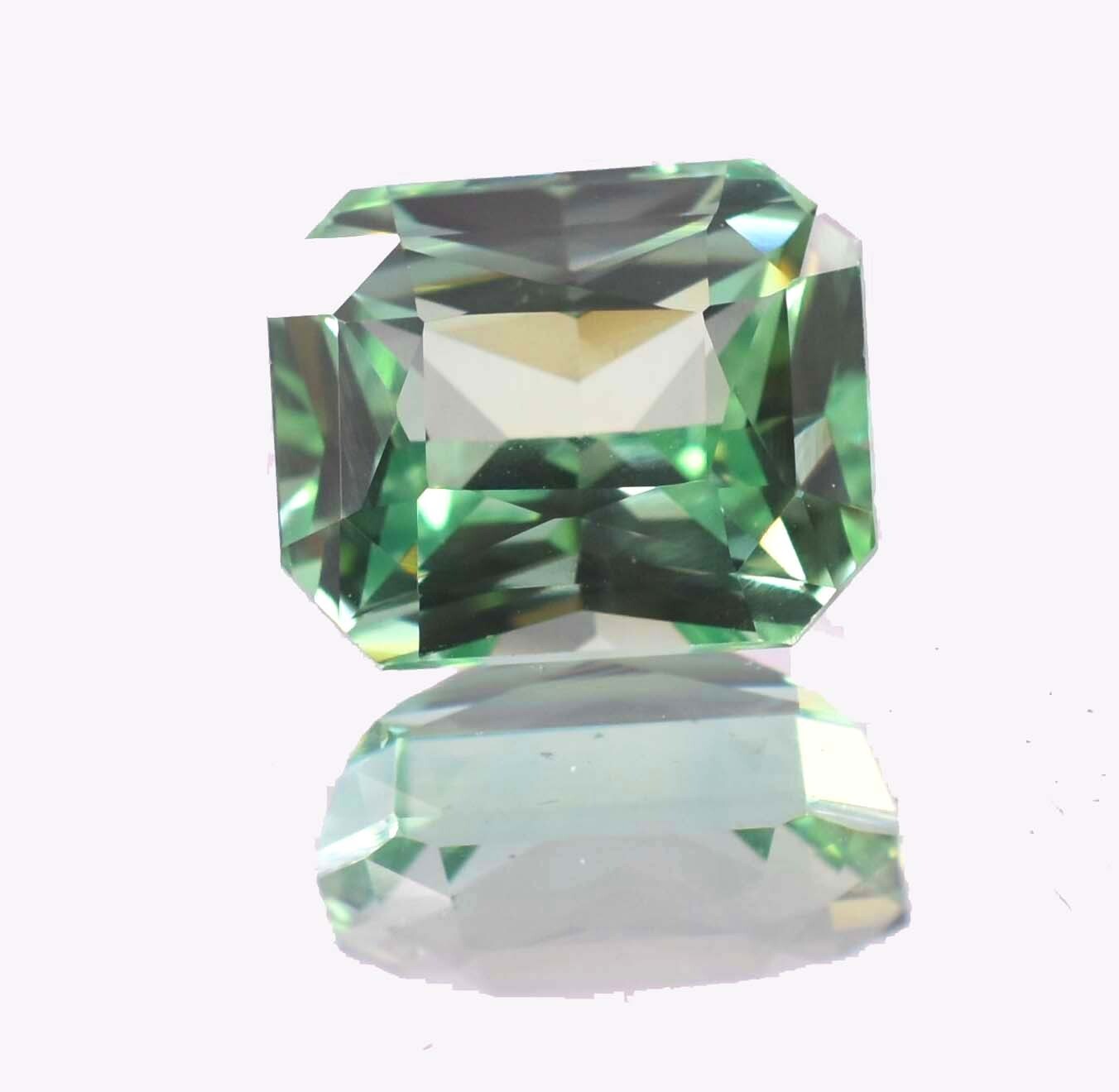 22.65 Ct Natural Indicolite Green Tourmaline Emerald Cut Unheated Loose Gemstone