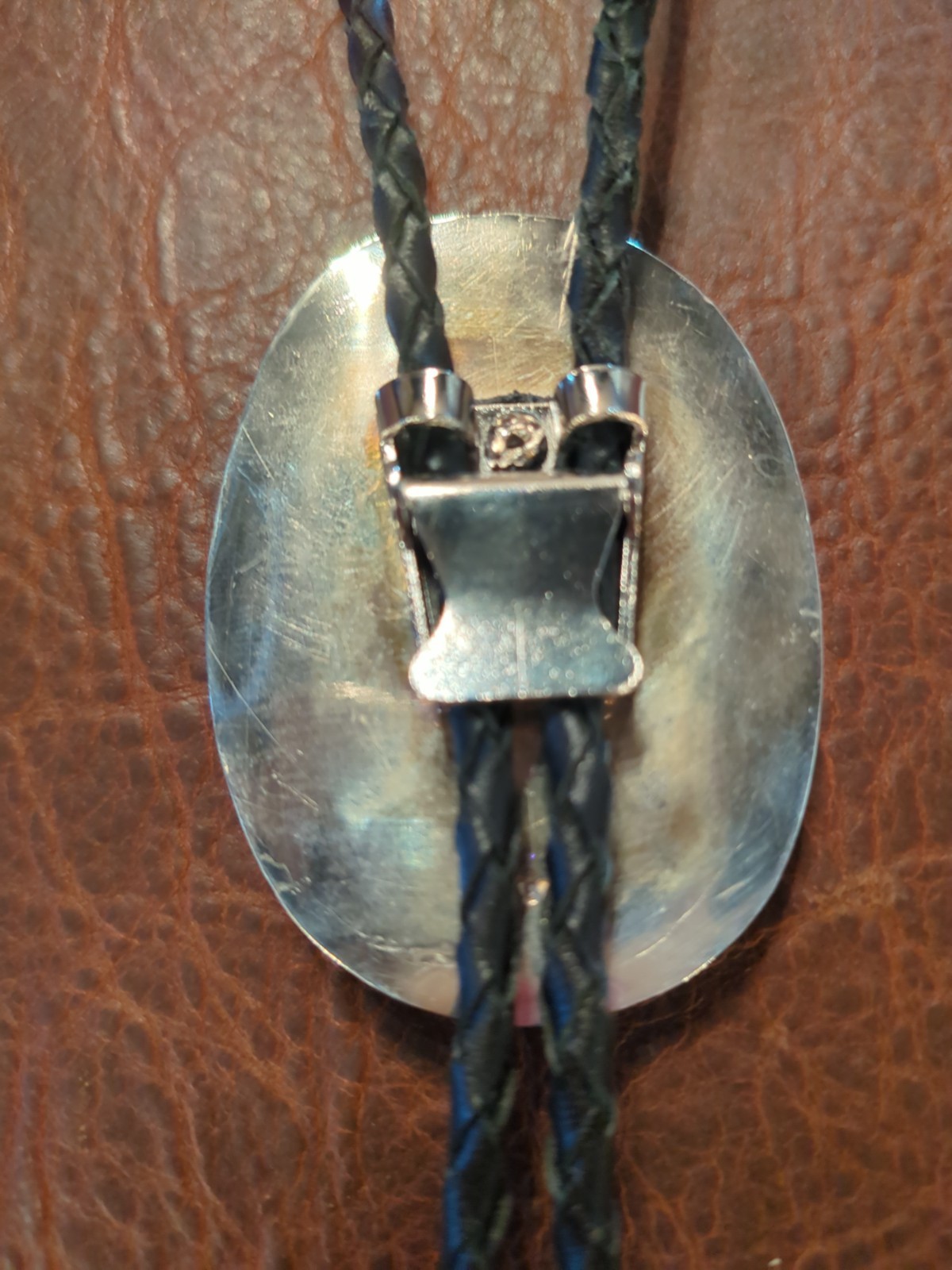 bolo tie silver handmade rhodonite