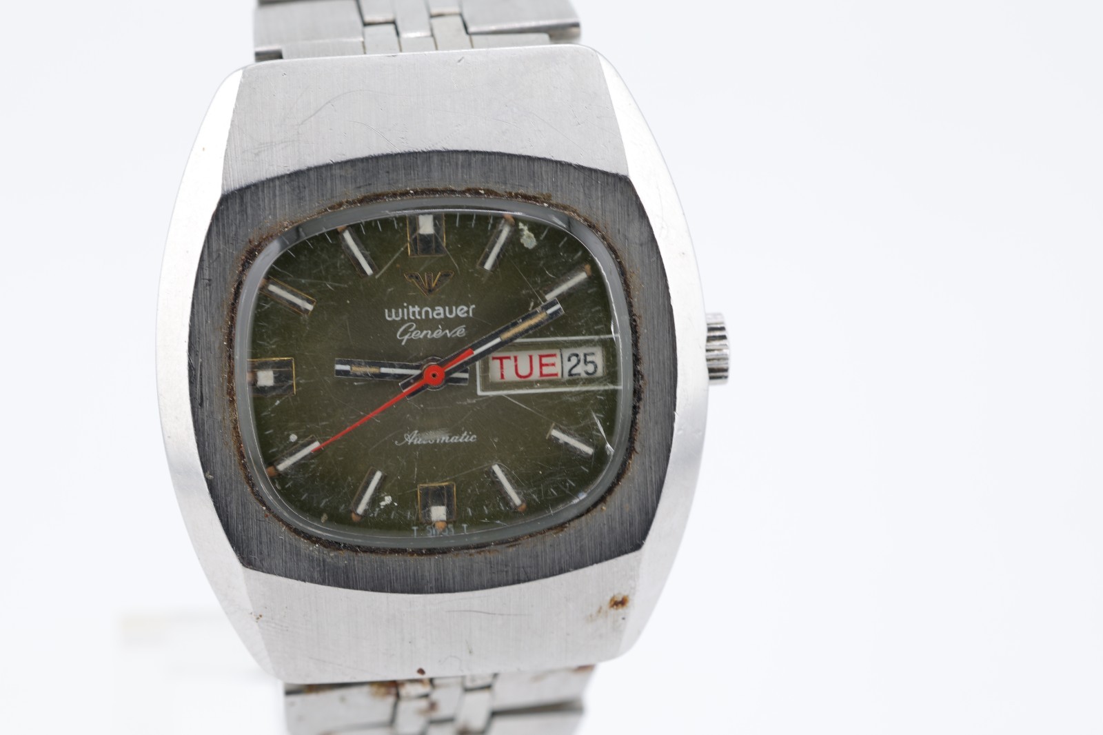 WITTNAUER GENEVE AUTOMATIC 17j WATCH cal. ETA 2790, 36.7×41.7mm CASE, RUNS (HQ)