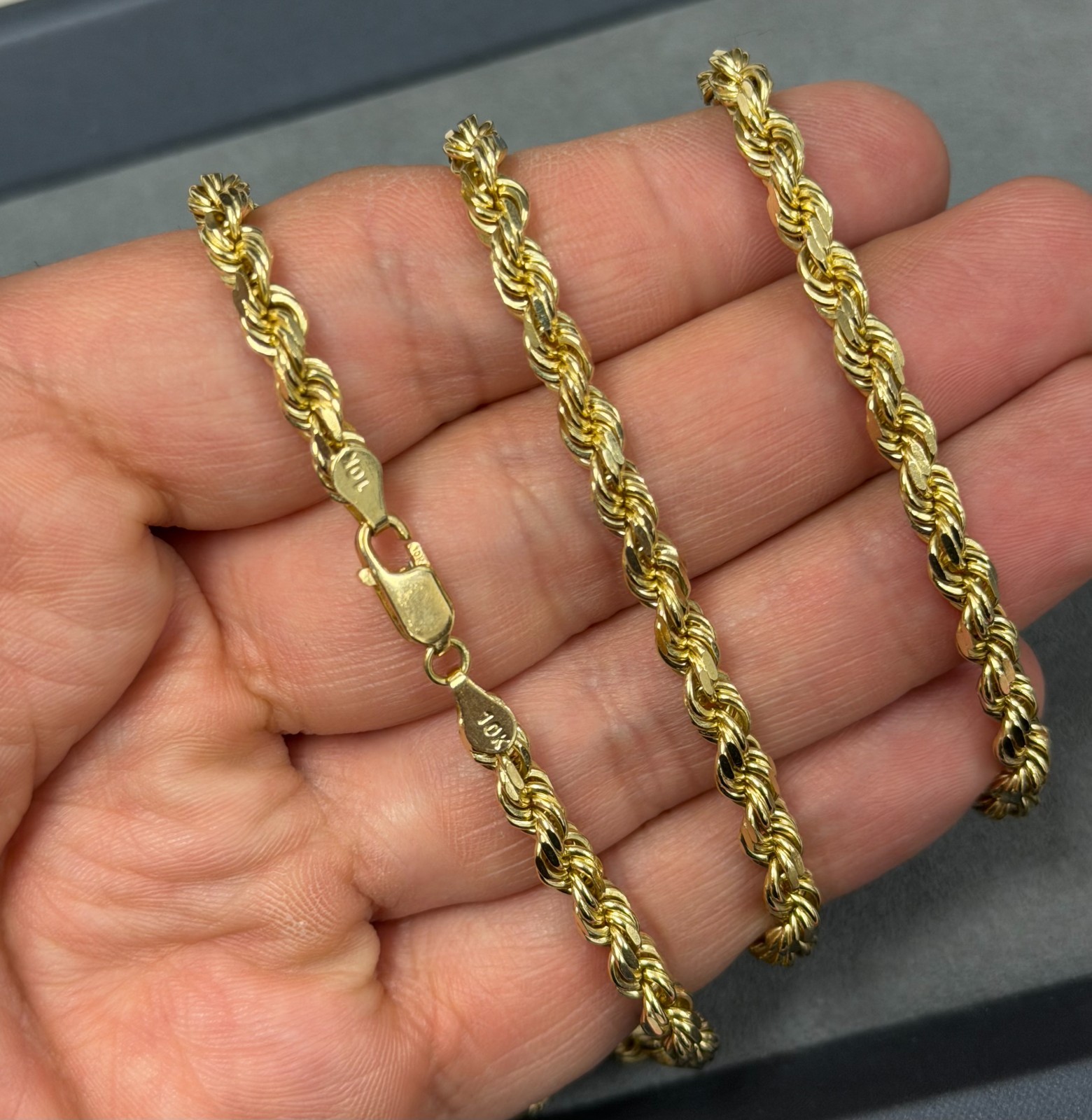 10k Solid Gold Diamond Cut 4.7mm Rope Chain 26” Inches – 43.44 Grams