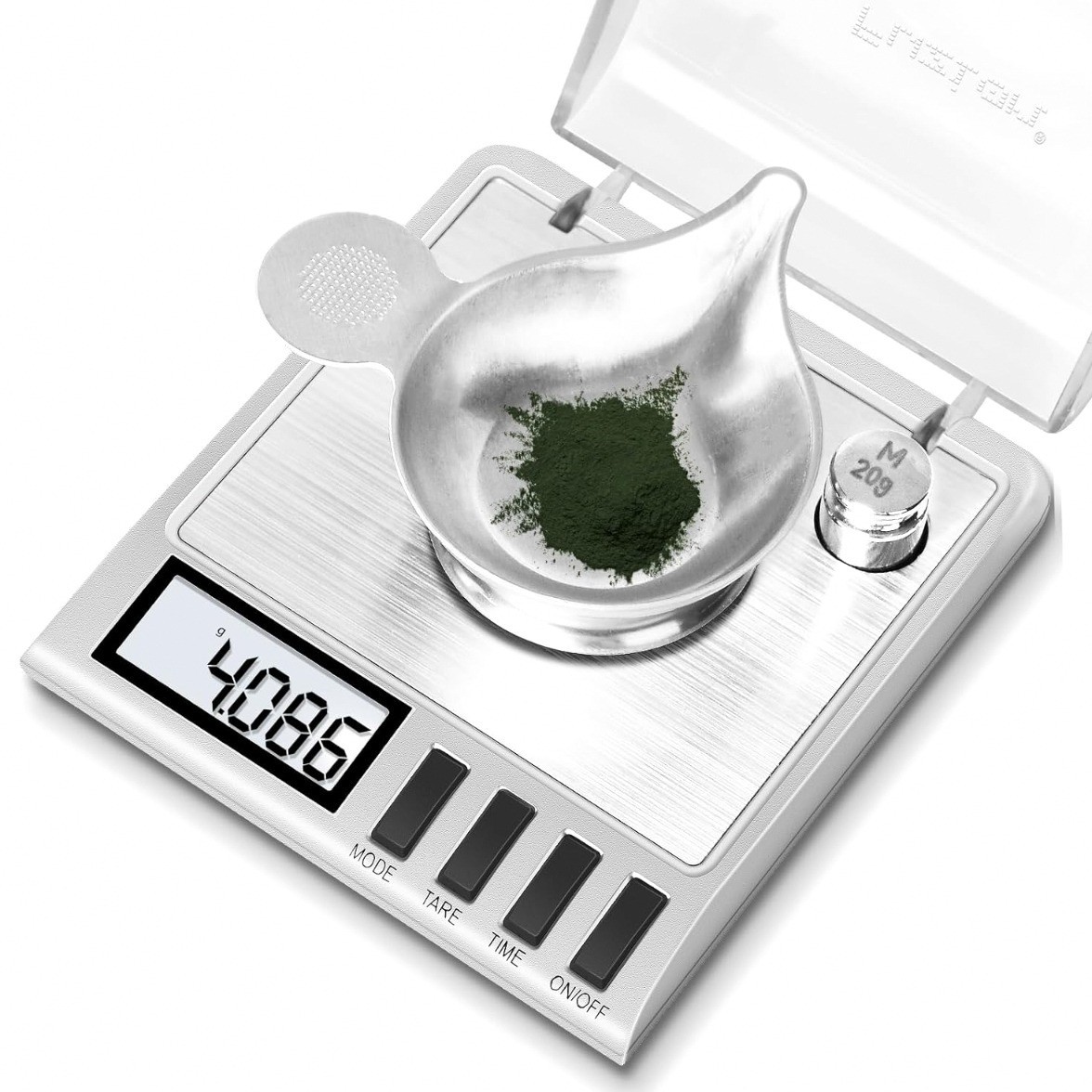 Báscula Digital de Miligramos Alta Precisión 50g 0.001g Portátil Joyería Plata