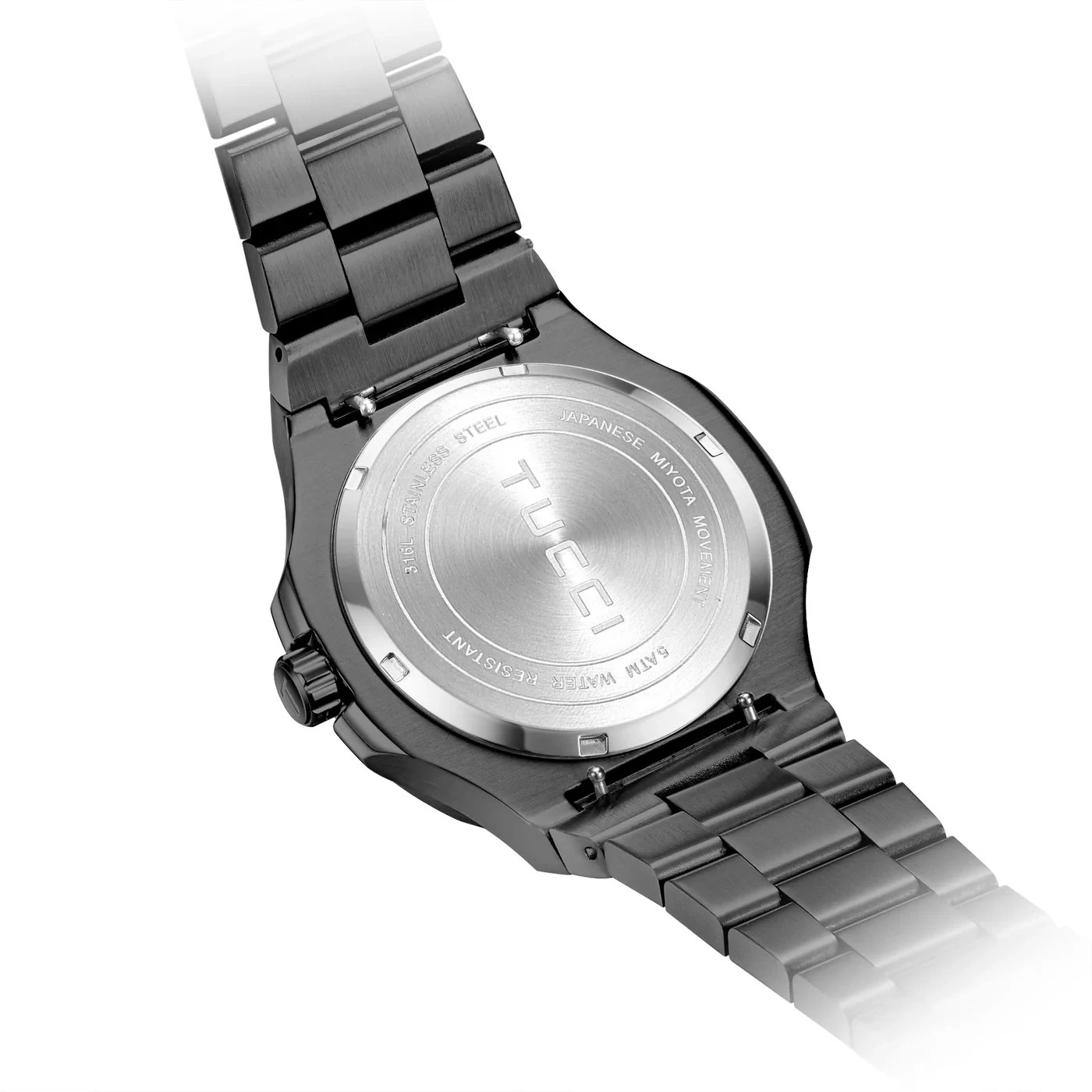 TUCCI Italy LUSSUOSO Stainless Steel Quartz Unisex Watch – Miyota Movement 5 ATM