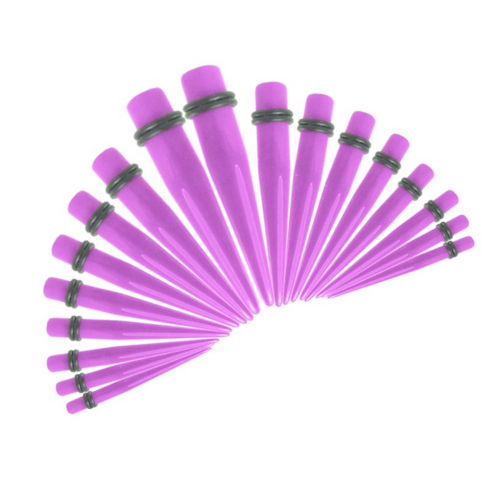 PAIR-Tapers Purple Light Acrylic 04mm/6 Gauge Body Jewelry