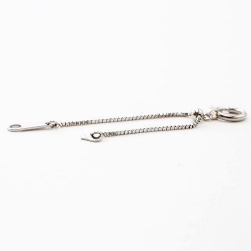 Pt850 Solid Platinum 0.8mm Box Chain Extender Adjustable up to 3″ Made in Japan