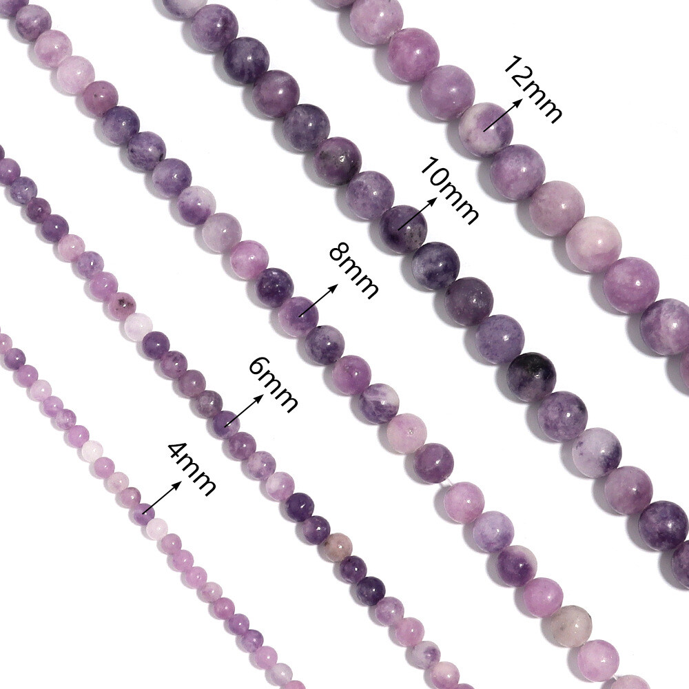 Natural Stone Lavender Chalcedony Round Loose Beads Jewelry Making 4 6 8 10 12mm