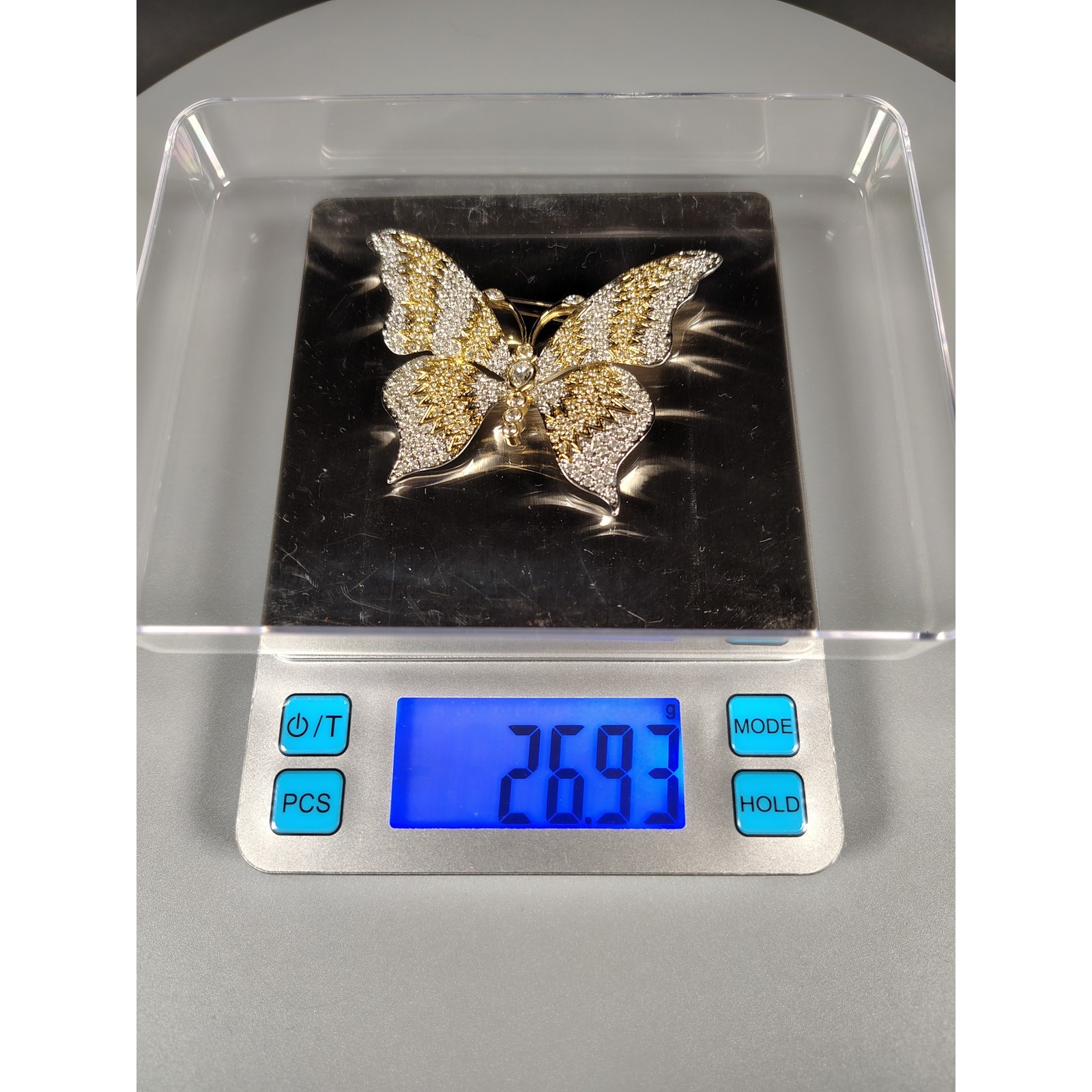 Vintage Nordstrom Crystal Collection Butterfly Brooch Pin 2.75″ – Rhodium Plated