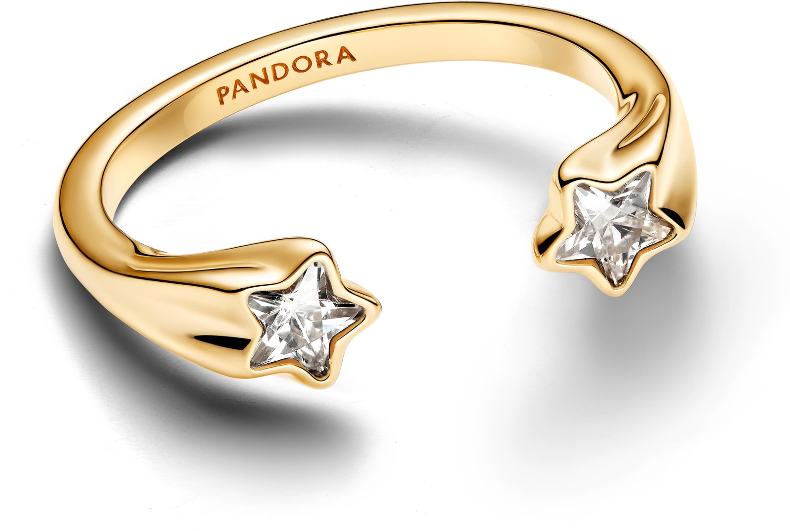 14k Gold Plated Unique Metal Blend Cubic Zirconia Clear Ladies Ring