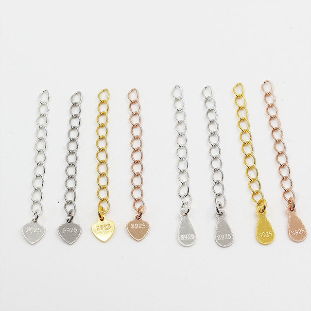 5cm/2″ Rose Gold S925 Sterling silver Extension Chain Bracelet Necklace Extender