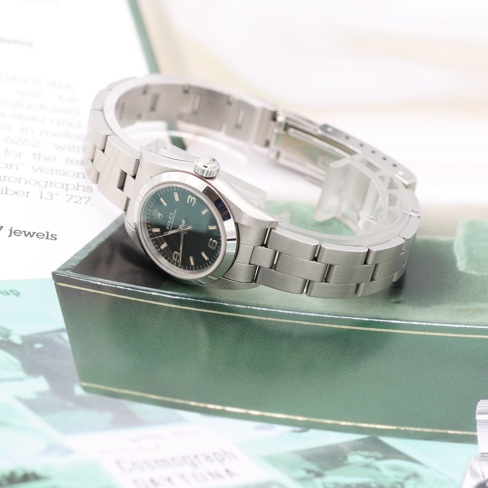 Rolex Oyster Perpetual ref. 67180 – Black 3-6-9 Dial – Oyster Bracelet