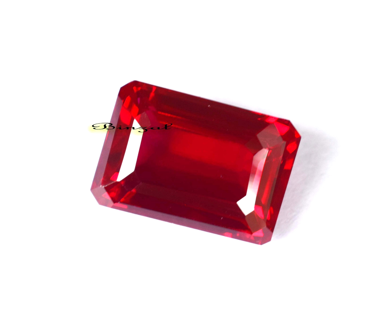 Rarely Found Ring Size 20-22 CT Myanmar’s Red Ruby Emerald Cut Loose Gemstone
