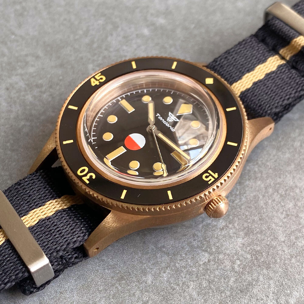 40mm 50-Fathoms Retro CUSN8 Solid Bronze NH35 Dress Men Watch Sapphire 20Bar