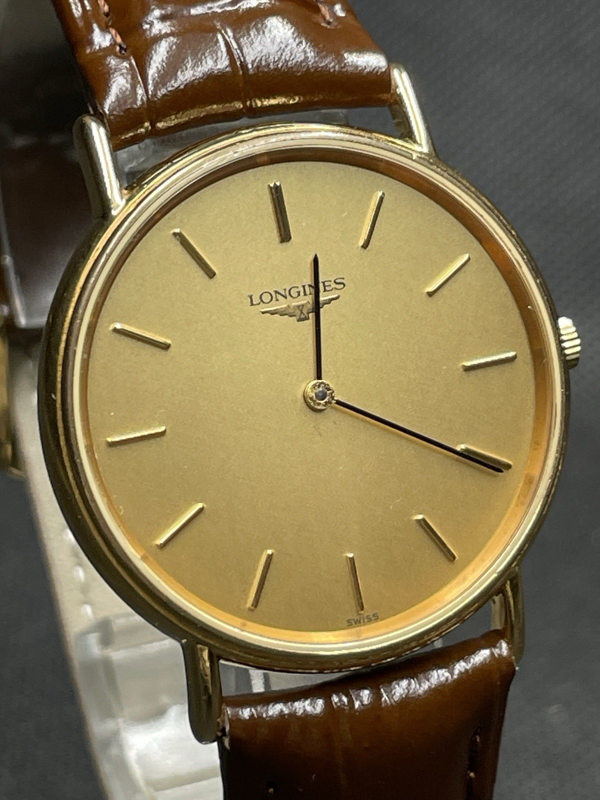 [Excellent] Vintage Longines L4.637.2 Grande Classique Glod Round Quartz JAPAN