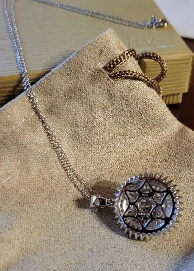 Fuzion Creations International .925 Sterling Silver CZ Round Pendant & Necklace