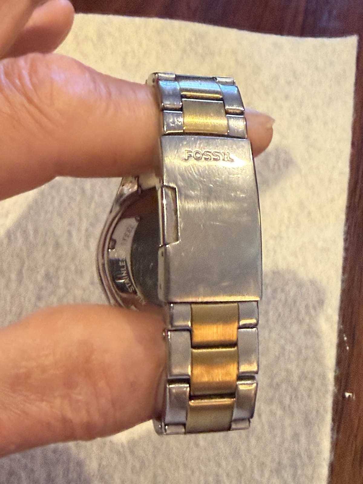 Fossil Riley ES3204 Two Tone Stainless Steel Crystal Multifunction Womens Watch