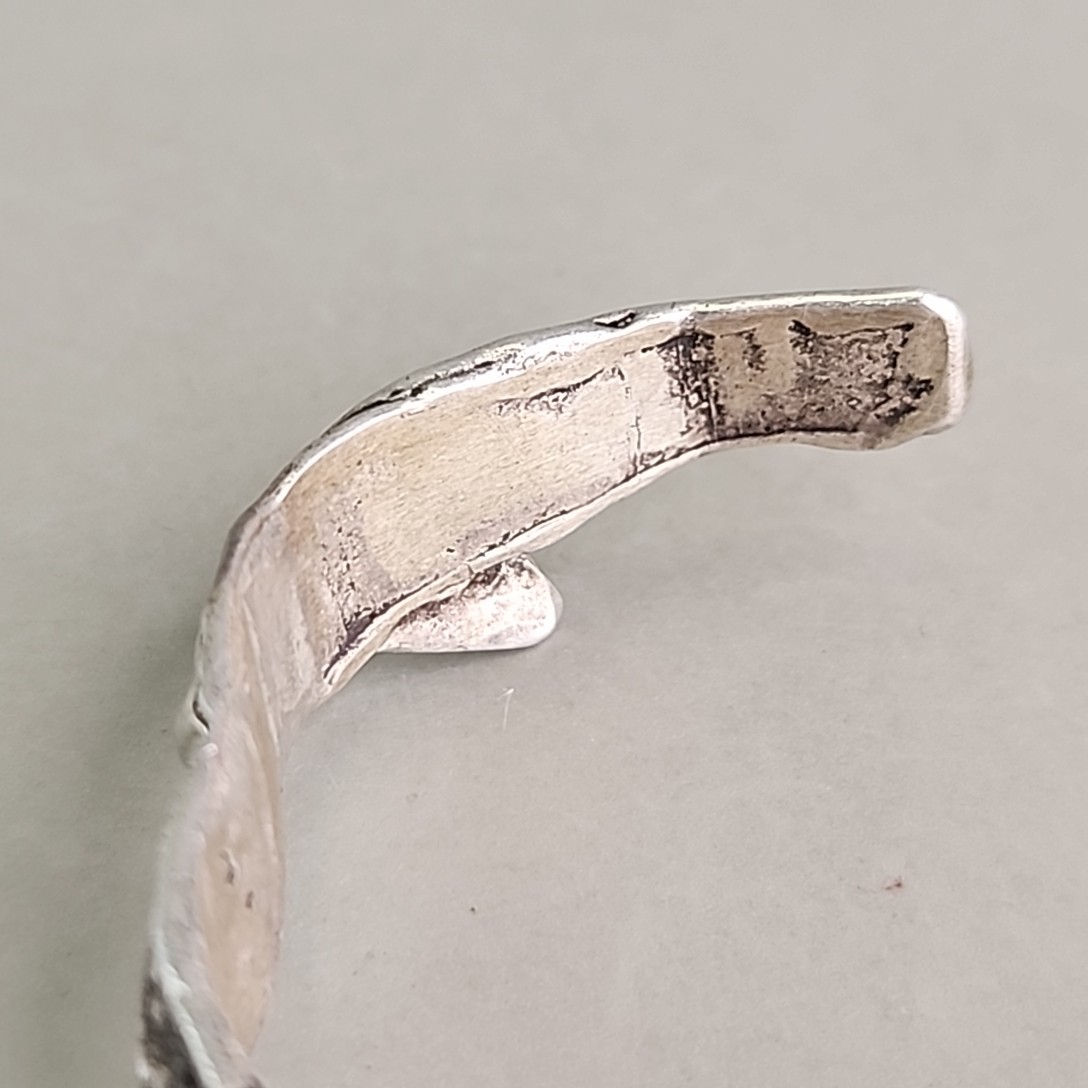 Modernist Cuff Bracelet Sterling Silver Chunky Brutalist 32.73gr 6.25″