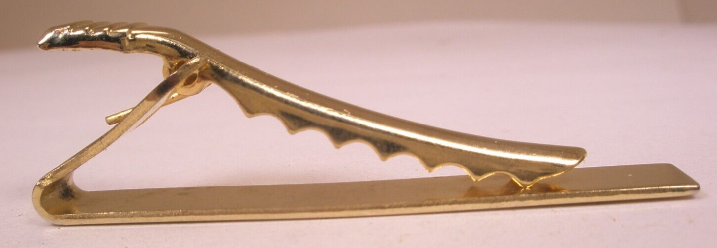 2″ Engrave Ready Simple Plain Design Gold Tone Vintage Tie Bar Clip