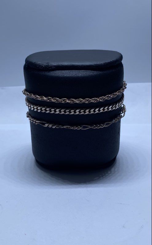 Sterling Silver 925 Bracelet Lot of 3 Milor Rope Curb Figaro 7″ 7.5″ 15.3g