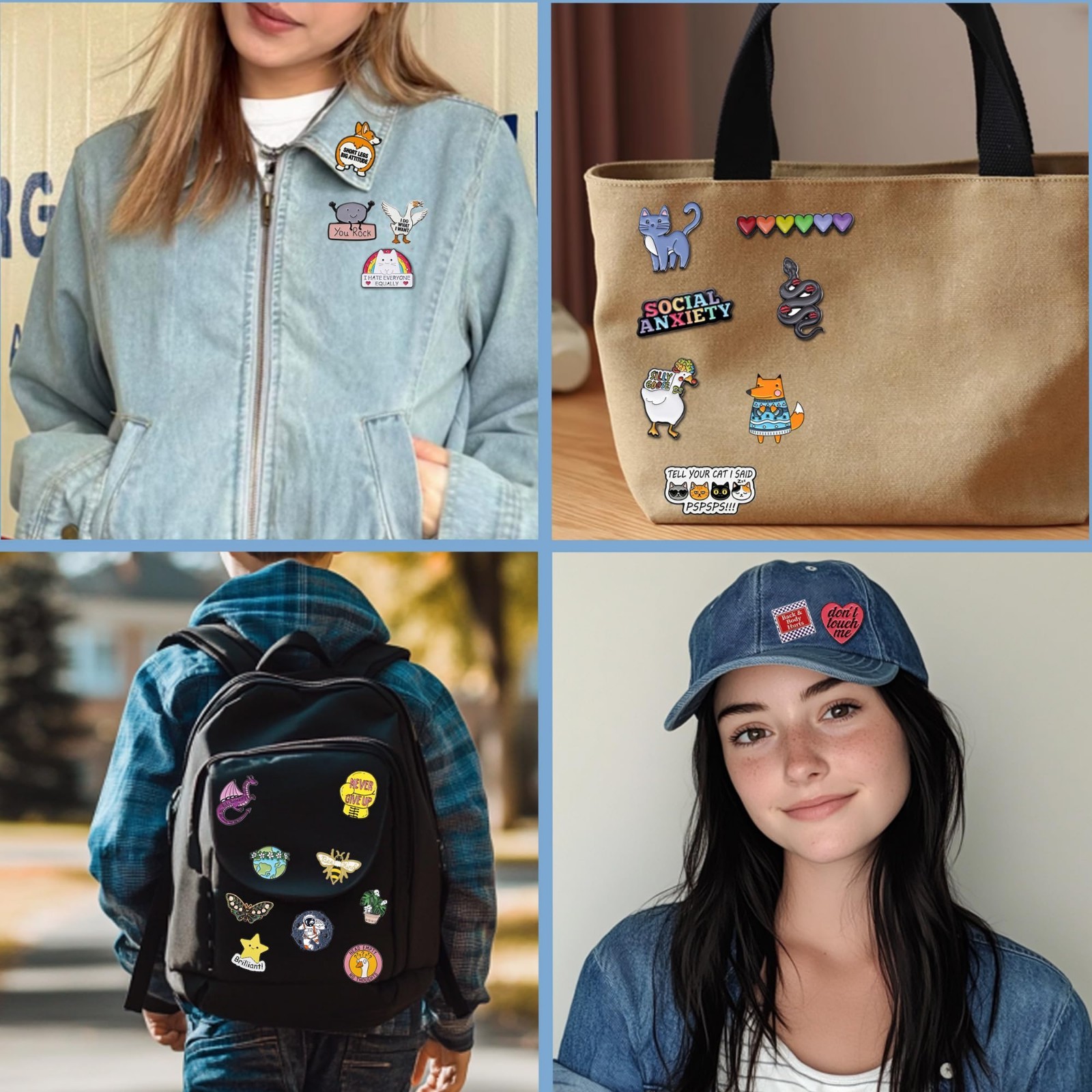 Cute Enamel Pins Set – 20/40/50 PCS Funny Backpack & Hat Lapel Badges, Aesthetic