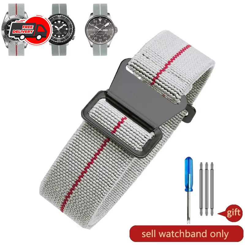 Parachute Elastic Nylon Watch Band for Rolex Seiko Tudor Omega 18mm 20mm 22mm St