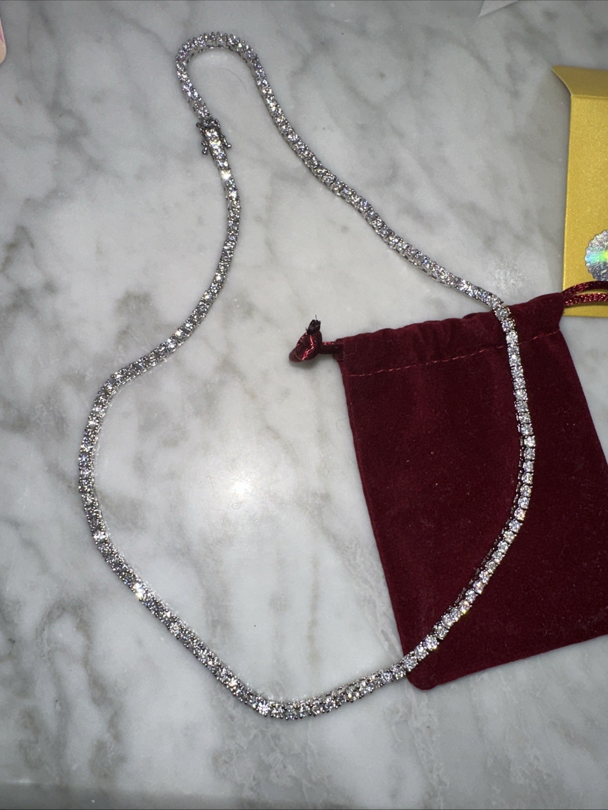 18in Moissanite Tennis Necklace 15.0ct GRA Pass Tester