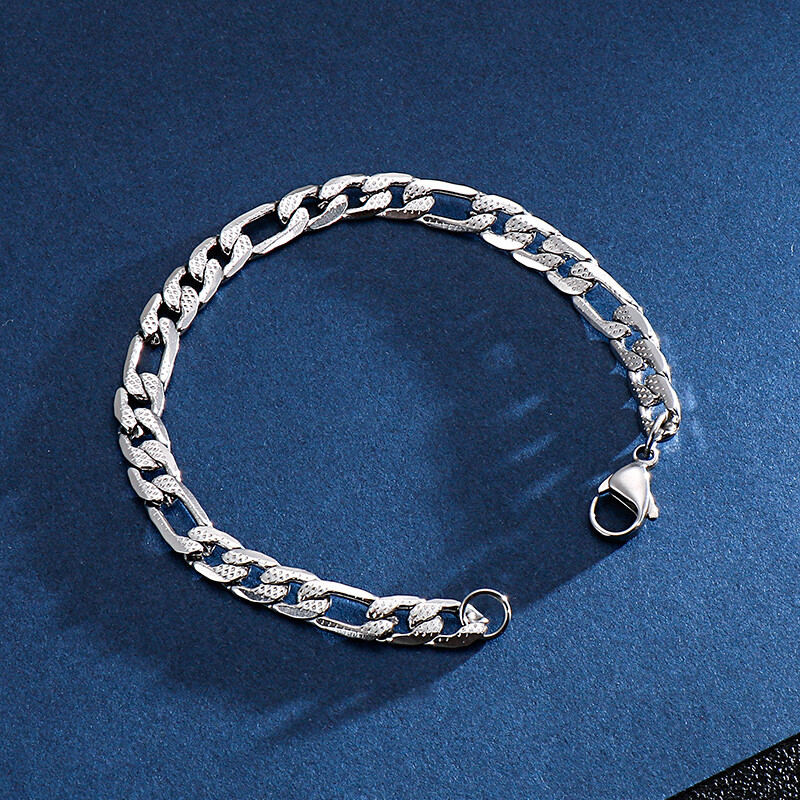 5pcs Lot stianless steel Embossed figaro Chain NK Chain bracelet Men 7mm 8mm 9mm