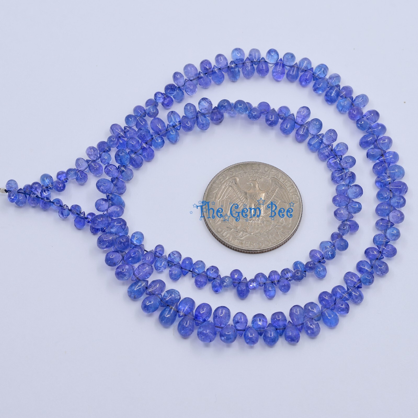 Gem Grade Tanzanite Smooth Full Teardrop Briolette Bead 16 Inch Strand
