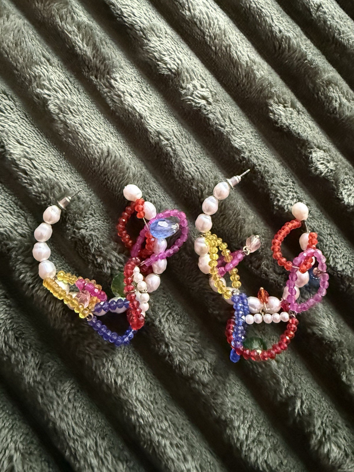 Colorful Pearl Zara Earrings Vacation Multicolor Hoops