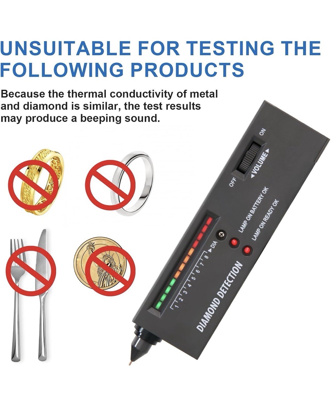 High Accuracy Gold Silver Test Kit Diamond Tester Precious Metal Testing Kit NEW