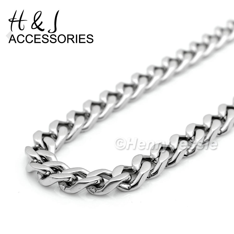 20″Stainless Steel 5mm Silver Cuban Curb Chain Anchor JESUS Cross Pendant*P58