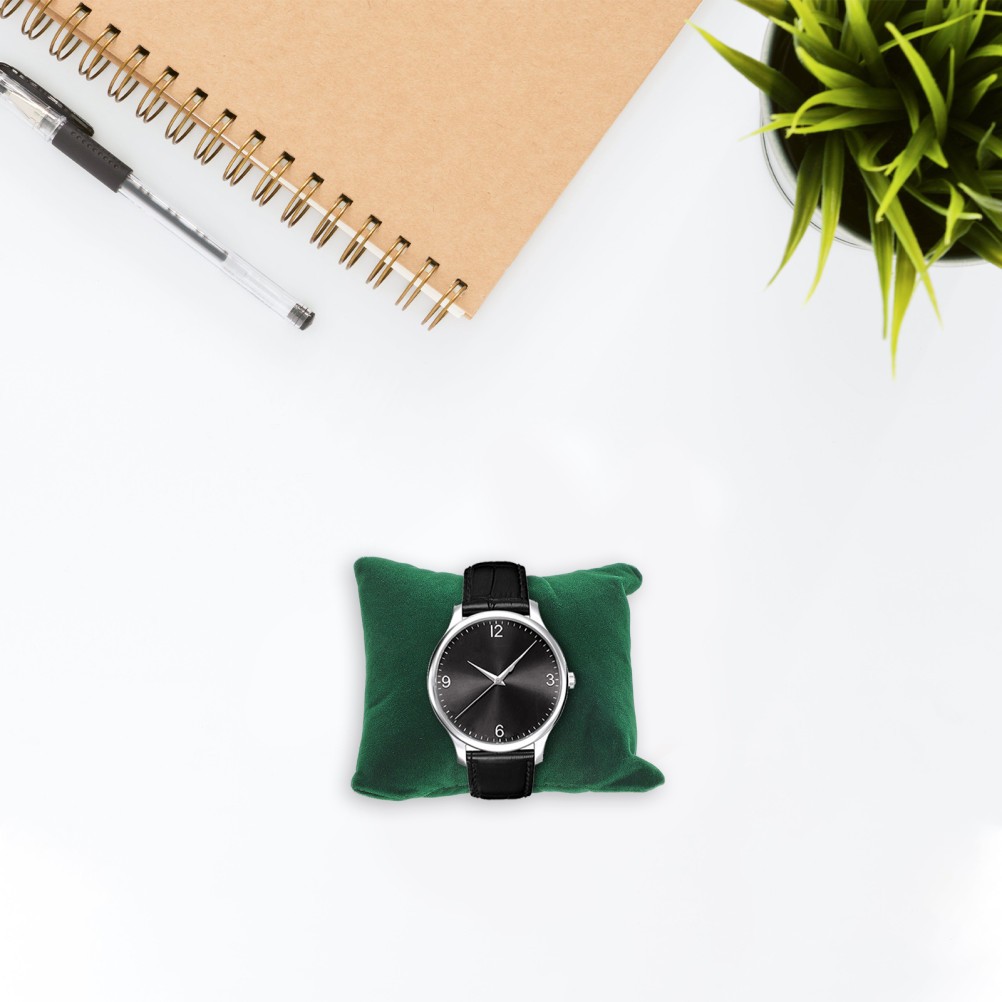 10Pcs Soft Velvet Watch Display Pillows Olive Green Plush Bracelet Cushions