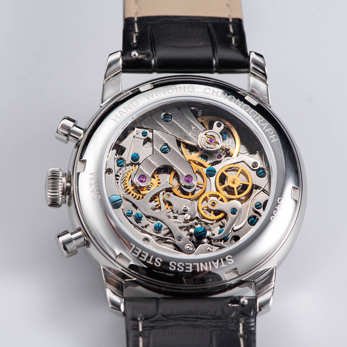Seagull Movement Mechanical Chronograph Sapphire Case Watch Noctilucent ST412