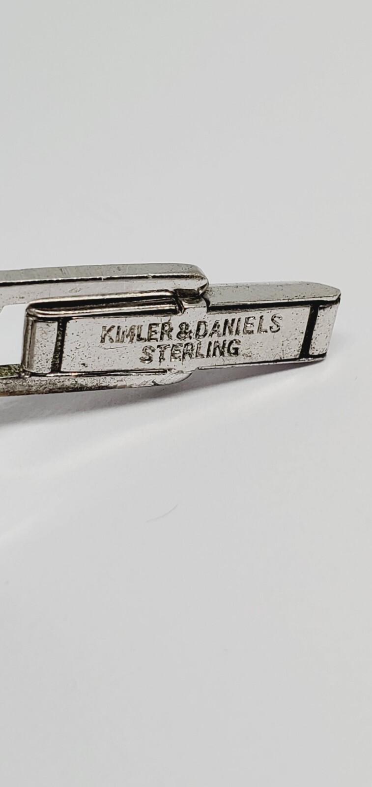 Vintage Sterling Silver KIMLER & DANIELS Marcasite Cufflinks & Tie Bar Clip (51)