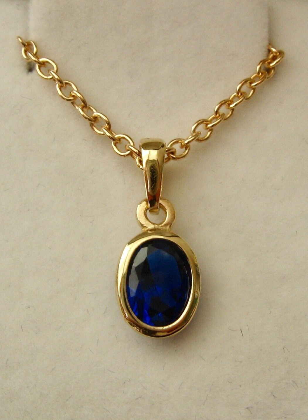 8x6mm GENUINE 9K 9ct SOLID YELLOW GOLD SEPTEMBER BIRTHSTONE SAPPHIRE Pendant