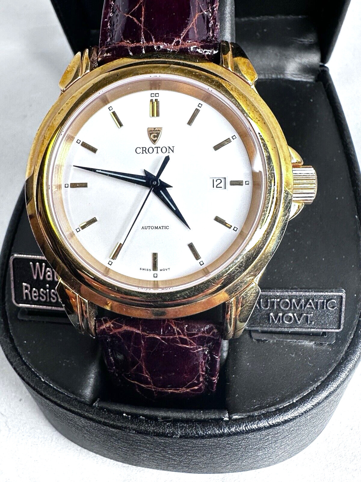 Men’s Croton Wristwatch Limited Edition 0141/1000 Leather Band with Box