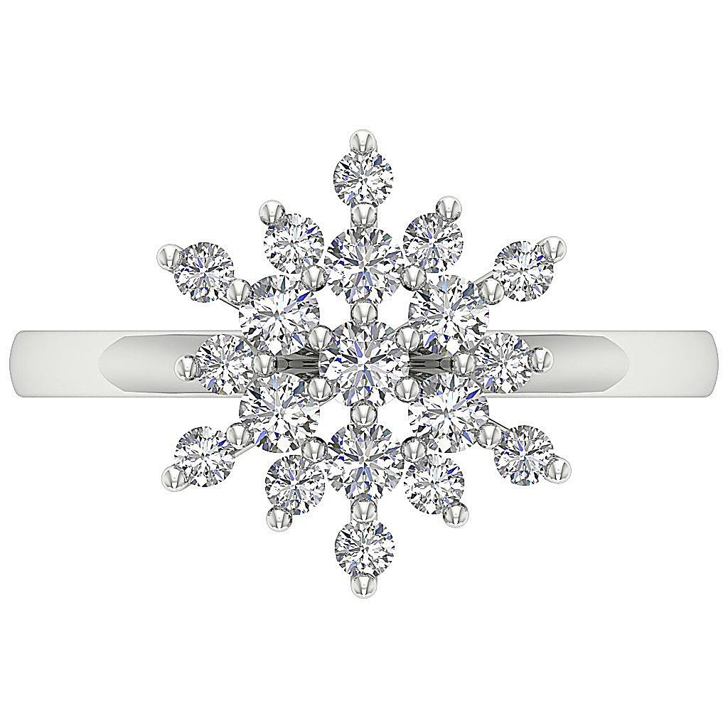 Right Hand Engagement Ring I1 G 0.85 Ct Round Diamond 14K White Yellow Rose Gold