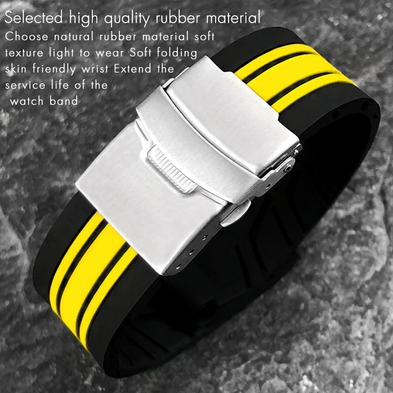 17 21mm Rubber Watchband Strap for Tissot T-RACE T048-417A Bracelet