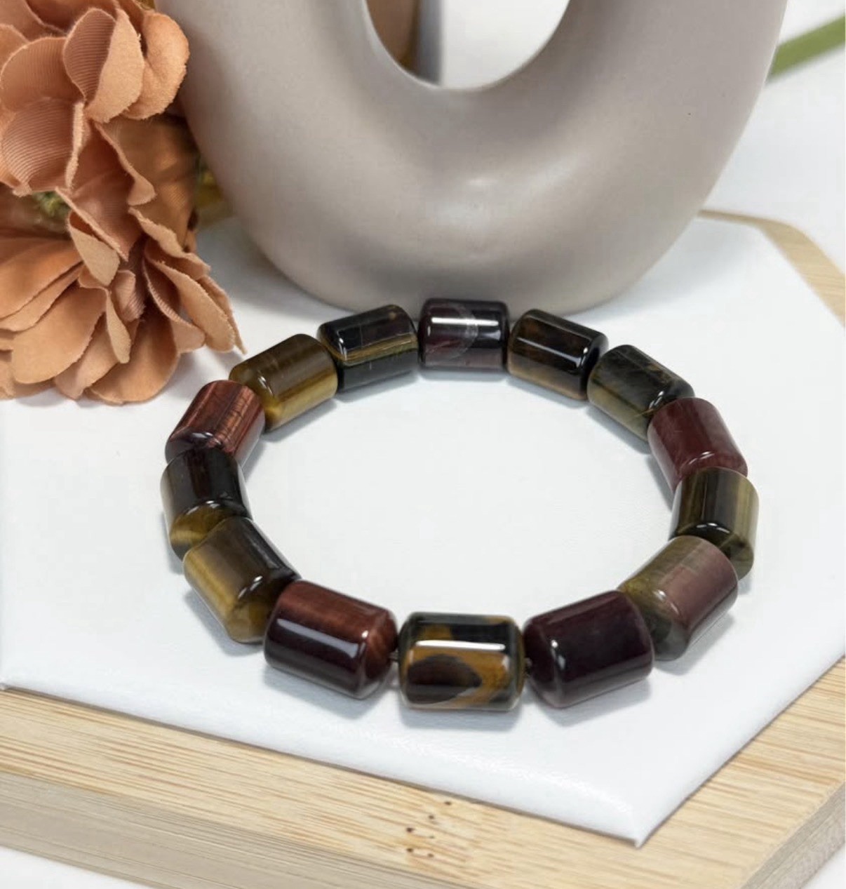 Dream Tiger Eye Multi Color Bead Bracelet 10.3MM Item A