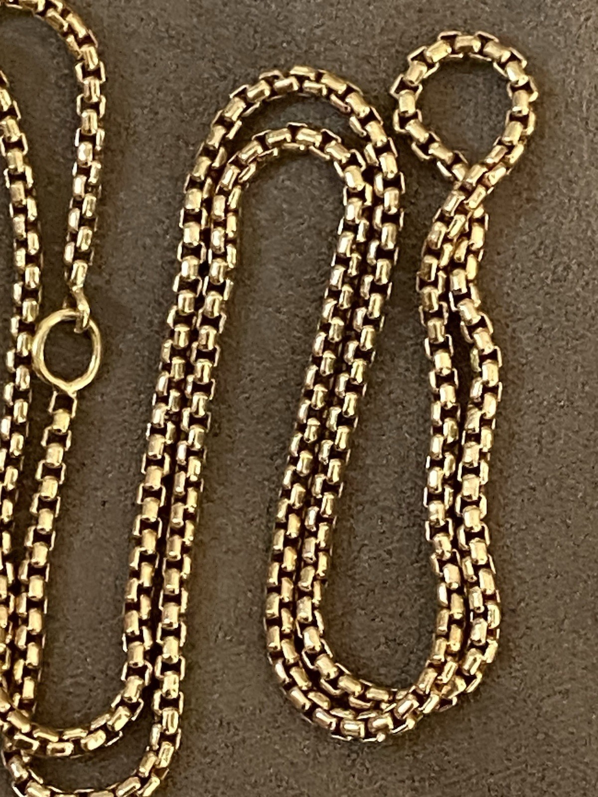 David Yurman 18k Yellow Gold Box Chain Necklace 1.7mm 16 17 18” Adjustable