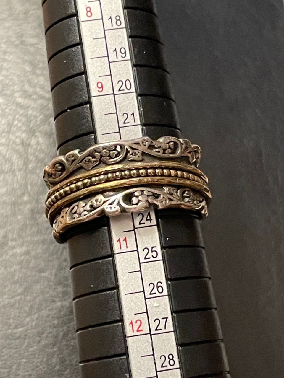 PZ Paz Creations 925 Sterling silver Yellow Spinner Ring 9.3g sz 10 ISRAEL