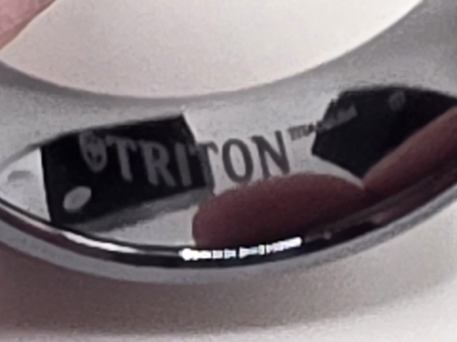 Triton Titanium Wedding Band Ring Approx Size 11 8mm Carbon Fiber Blue Inlay Box
