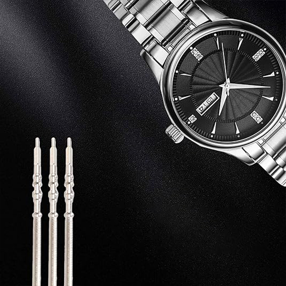 5Pcs Movement Watch Steel Stem Crown Kit Watch of Parts NH35 NH36 NH38 NH39 4R35