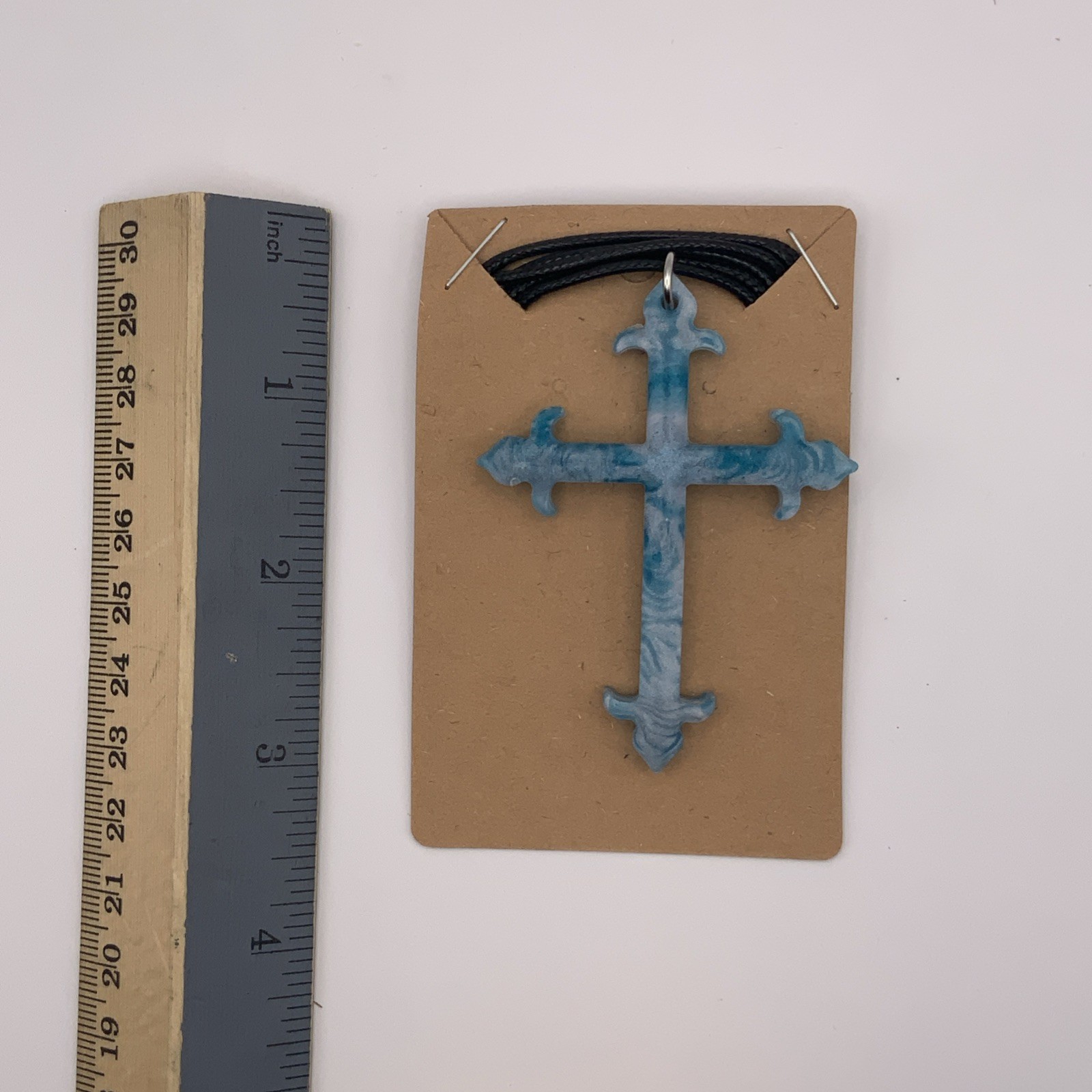 House Of David Handmade Cross Necklace Marbled Dream Water