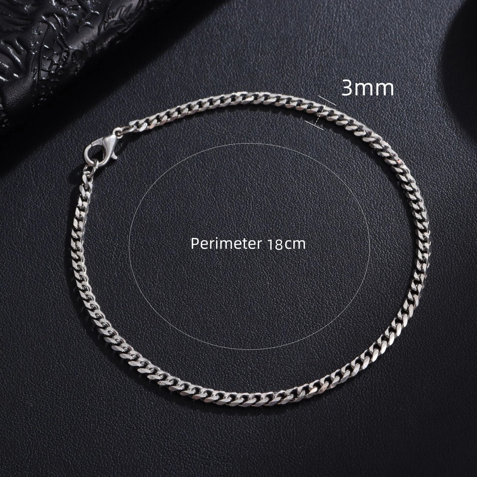 Men’s Chain 3/5/7/9mm Stainless Steel Bracelet Silver Curb Cuban Link – USA