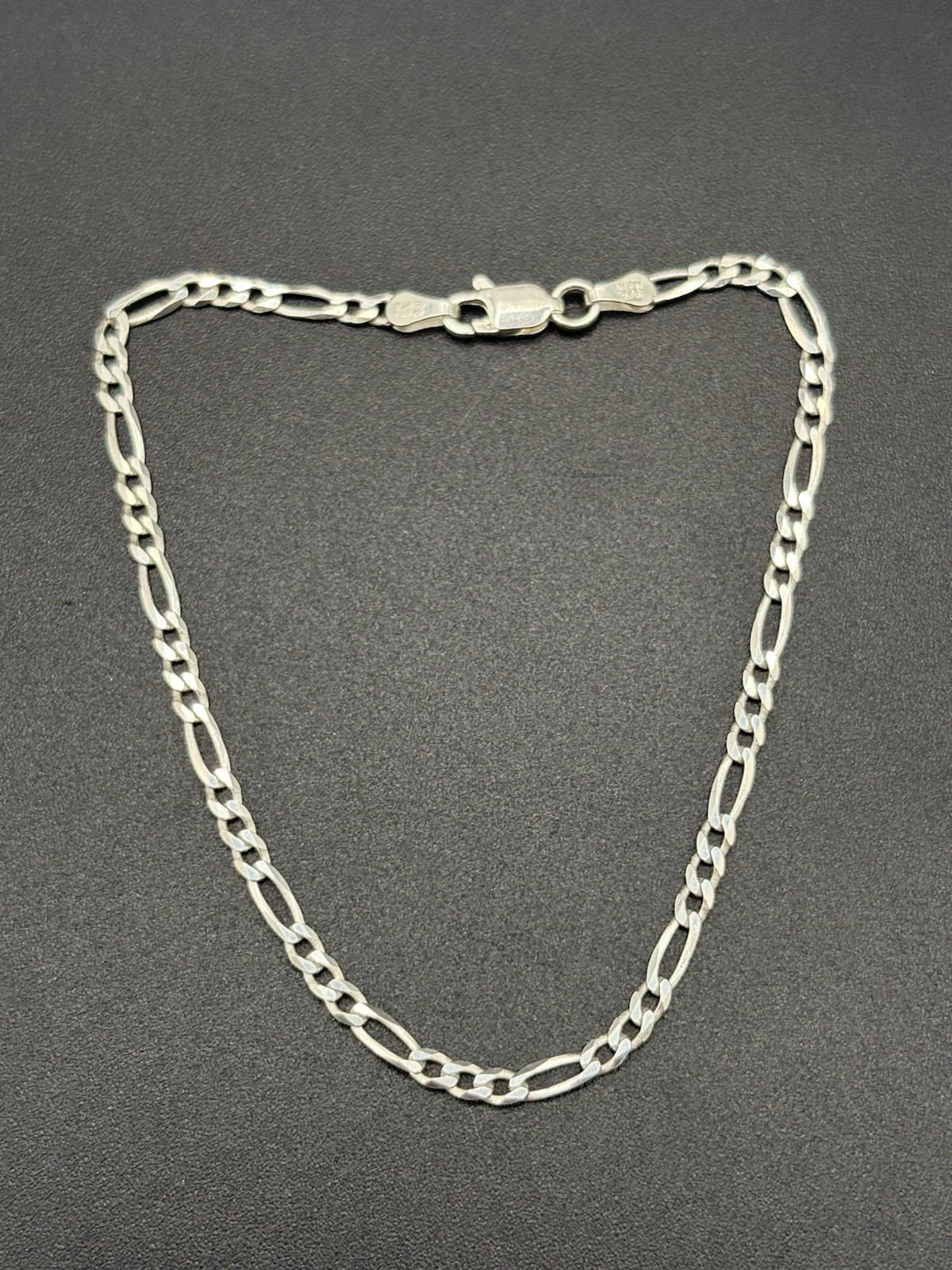 8″ Sterling Silver Fígaro Chain Gents Bracelet 2.25MM 2.4 Grams E29