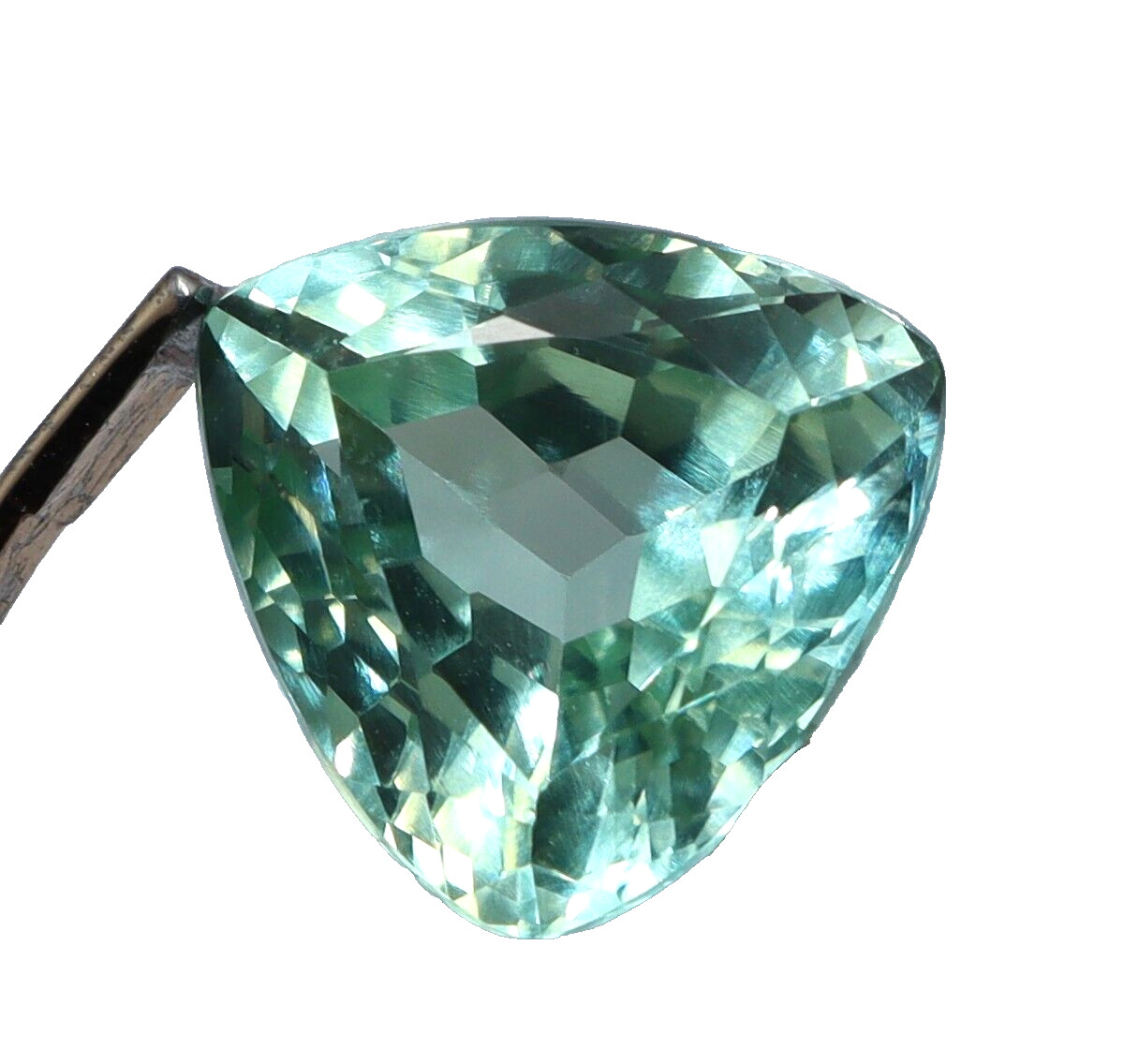 Natural 6.95 Ct Trillion Cut Green Montana Sapphire CERTIFIED Loose Gemstone