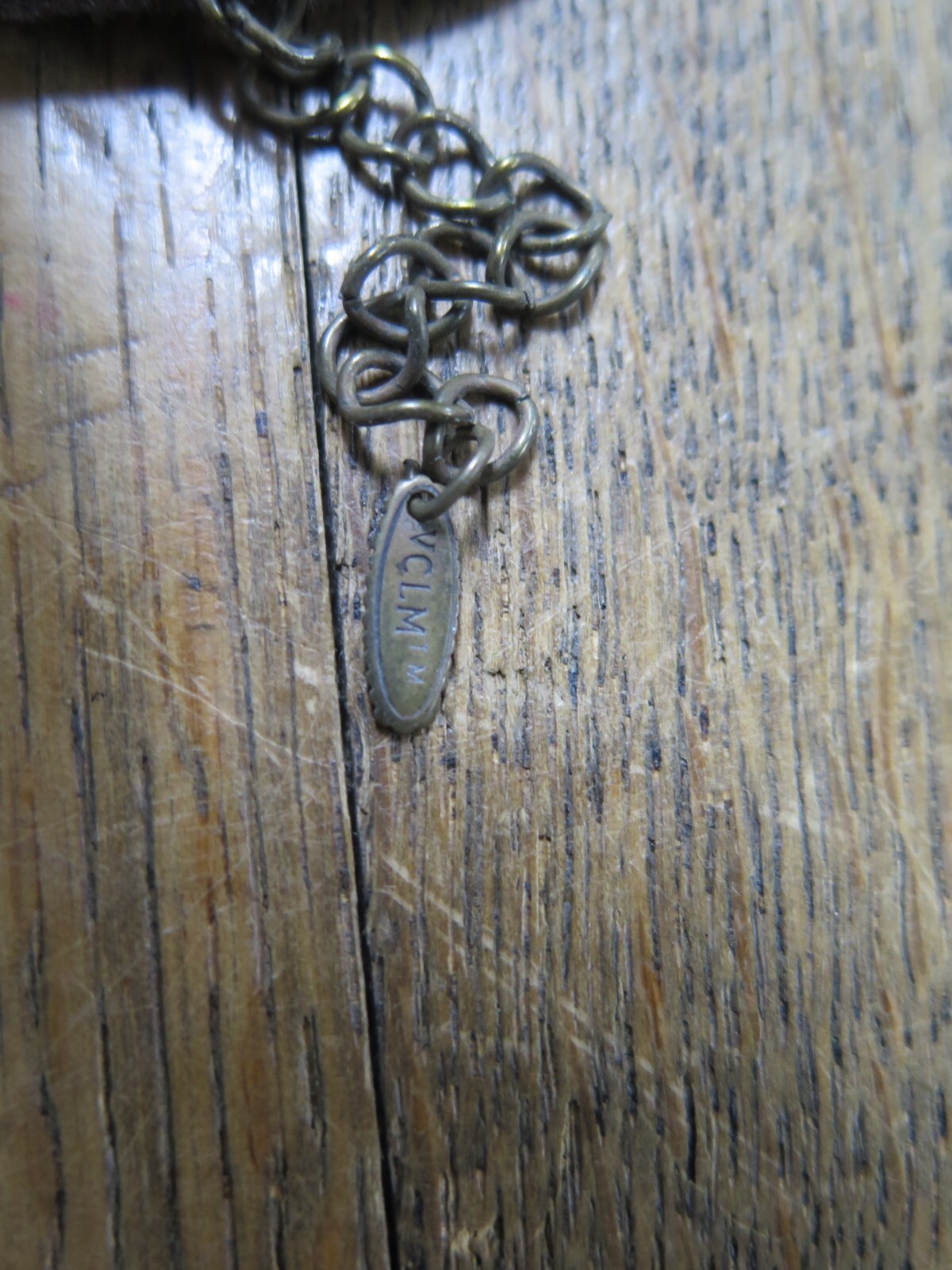 NECKLACE VCLM bronze Tone , Brown Rope type Chain Rare Find