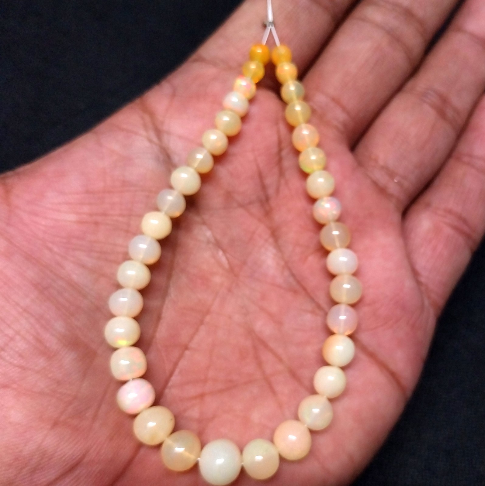 33 Carat 4.5 to 8 MM Natural Smooth Ethiopian Opal Ball Shape 8 inch Beads
