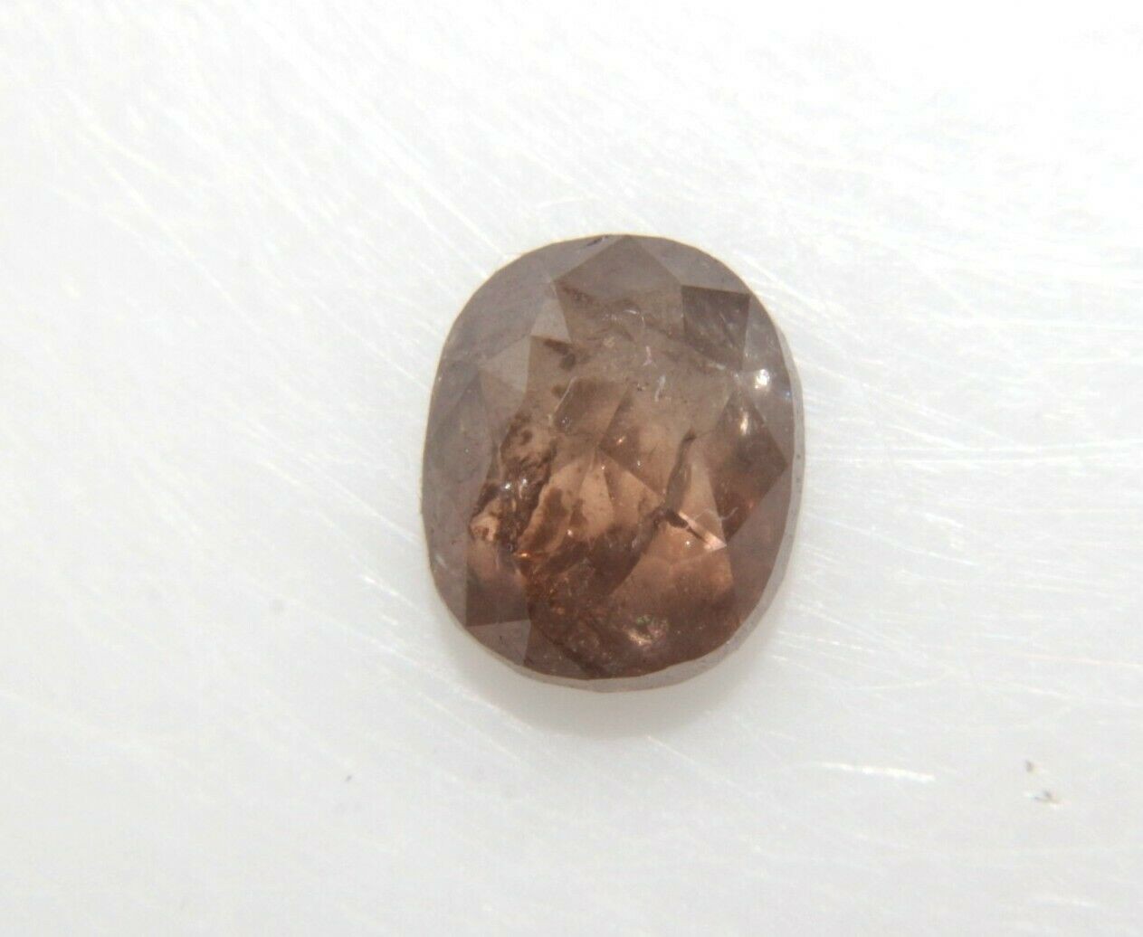 1.11 CTS NATURAL OVAL SHAPE CHAMPAGNE ROSE CUT DIAMOND 6.45×5.35×3.68 MM