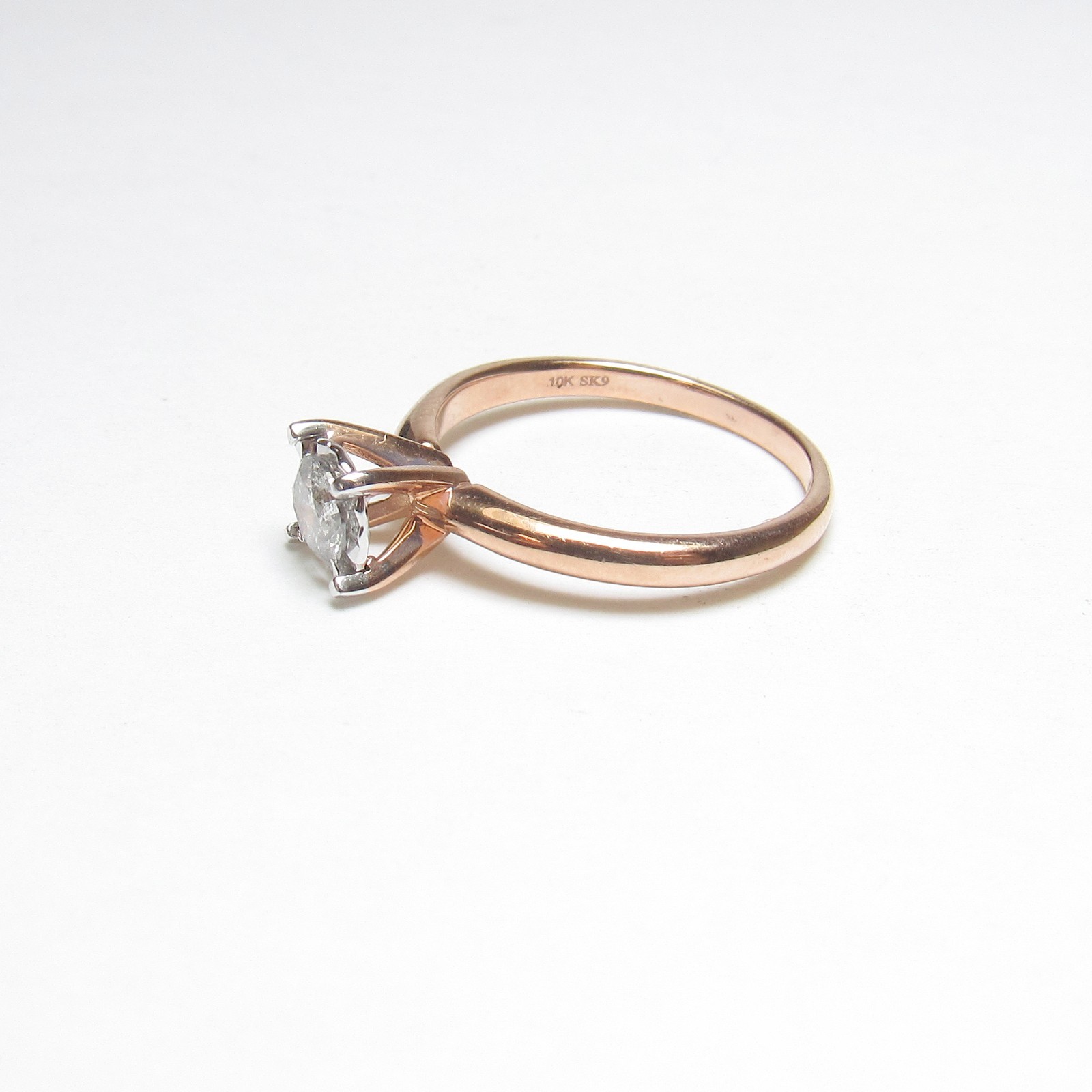 ALLURE GEMS 10K Rose And White Gold 0.42 Ct Natural Brilliant Cut Diamond Ring